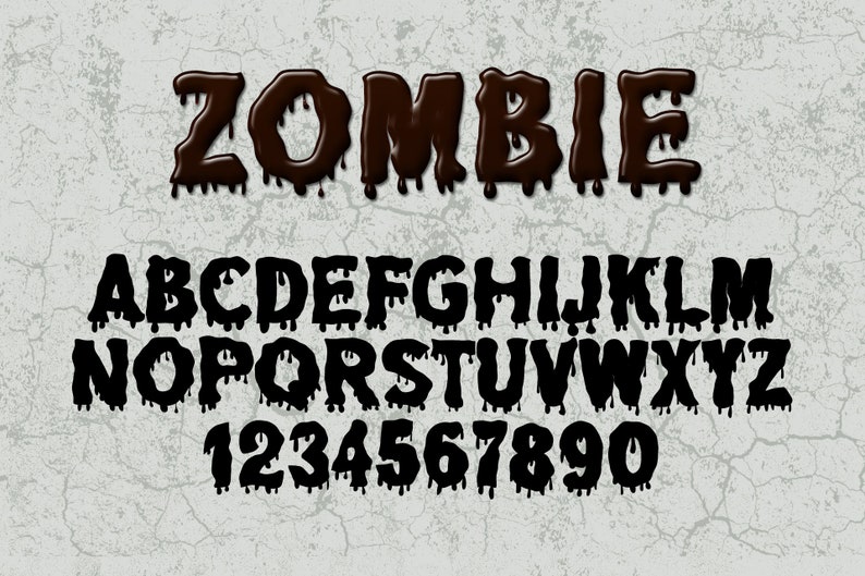 Dripping Zombie Halloween Font SVG, OTF and TTF Files Etsy