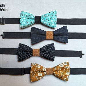 Noeud papillon de mariage pré-noué de couleur bleu denim