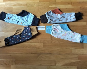 Scalable harem pants baby fabrics sweatshirt hearts unicorns deer robots mixed model from 2 years old organic fabrics oeko tex