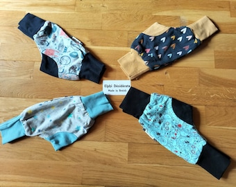 Pantalon sarouel évolutif bébé tissus sweat motif cœurs étoiles animaux modèle mixte taille 1 mois tissus bio oeko tex