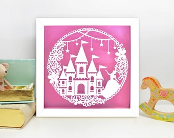 Princess Paper Cut Frame. Personalised Christmas Gift