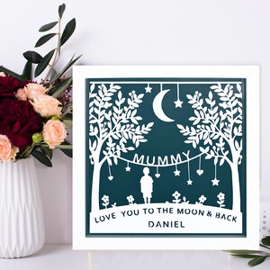 Cornice di taglio carta personalizzata del ricordo di mamma.