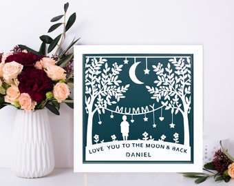 Mum Keepsake Personalised Paper Cut Frame.