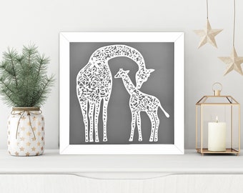 Giraffe Paper Cut. Perfect Giraffe Lover Gift.