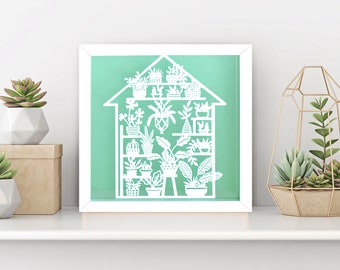 Greenhouse Paper Cut Frame