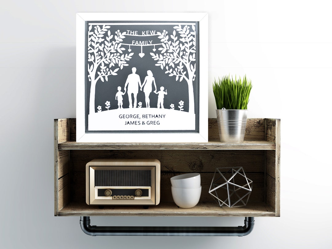 Personalised Family Christmas Gift, Personalised Family Silhouette