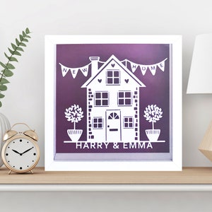 Personalised New Home Gift, Paper Cut Frame, First Home, Housewarming Gift, Gift for Couples, Home Sweet Home, Home Decor, Custom Made Gift image 2