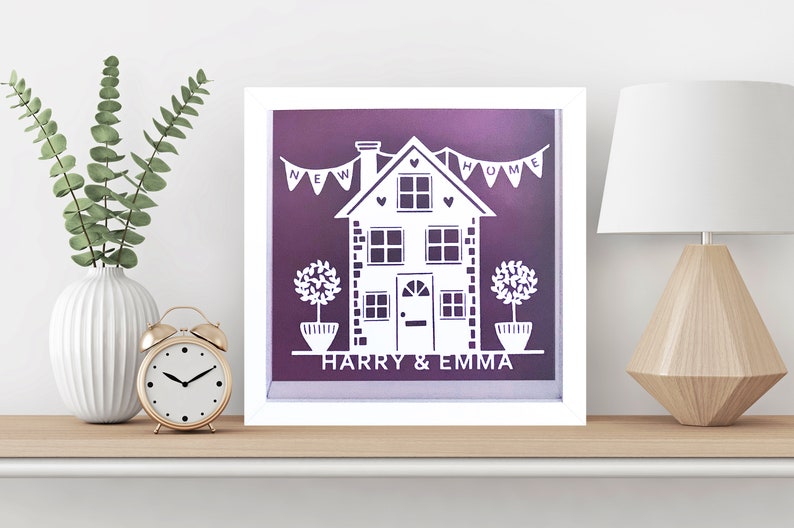 Personalised New Home Gift, Paper Cut Frame, First Home, Housewarming Gift, Gift for Couples, Home Sweet Home, Home Decor, Custom Made Gift image 2