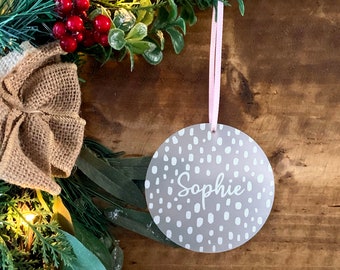 Personalised Modern Dot Christmas Ornament | Dalmatian Dot Name Bauble | Keepsake bauble | Christmas Bauble | Christmas Decor | Tree Decor