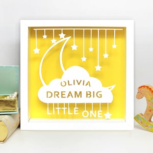 Regalo neonato, cornice taglia carta da sogno, regalo per bambini, nuovo regalo per bambini, regalo unico, cornice personalizzata, nuovo regalo per genitori, design fatto a mano