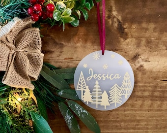 Gepersonaliseerde kerstboomornament | Acryl aandenken kerstbal