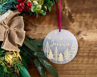 Personalised Christmas Tree Keepsake Ornament | Keepsake bauble | Christmas Bauble | Christmas Decor | Metallic Bauble | Family Christmas