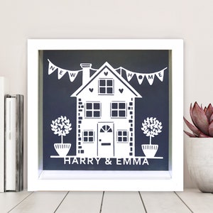 Personalised New Home Gift, Paper Cut Frame, First Home, Housewarming Gift, Gift for Couples, Home Sweet Home, Home Decor, Custom Made Gift image 1
