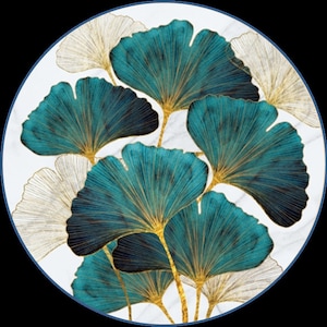 glass cabochon theme ginkgo biloba