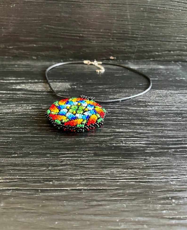 Authentic Evil Eye Protection Amulet Beadwork Art Pendant Etsy