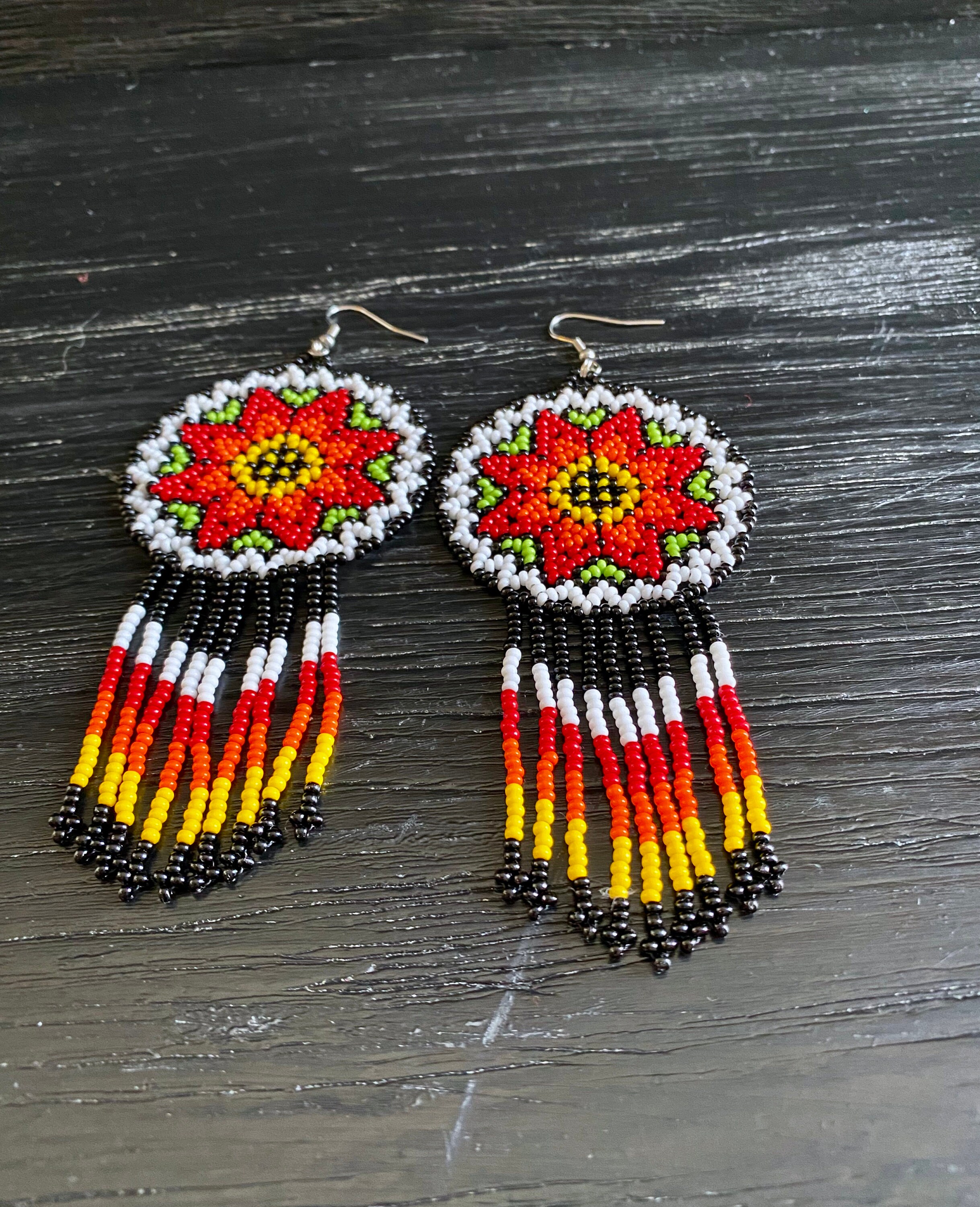 Authentic Protection Amulet Seed Bead Long Fringe Earrings. - Etsy