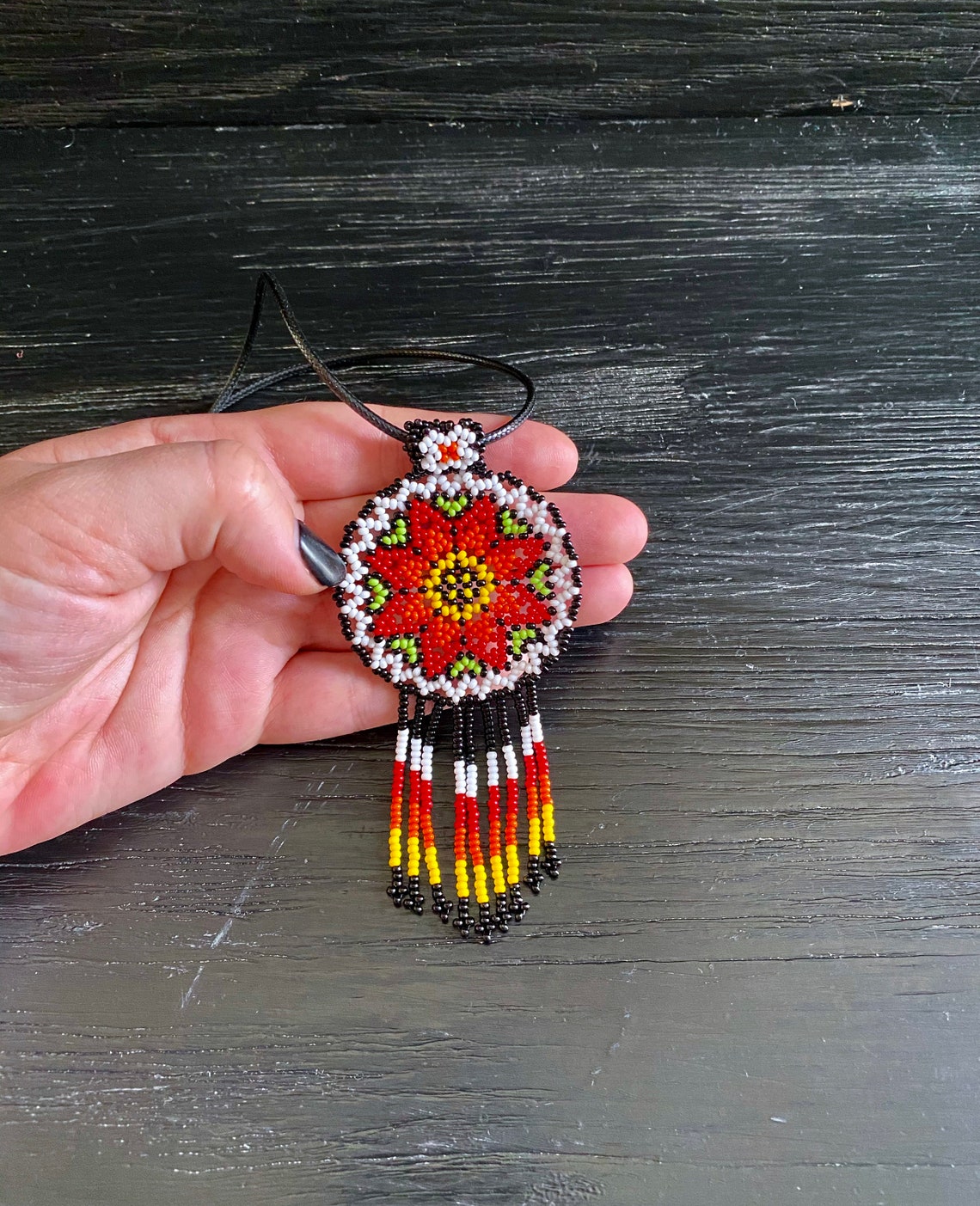 Authentic Evil Eye Protection Amulet Beadwork Art Pendant Etsy