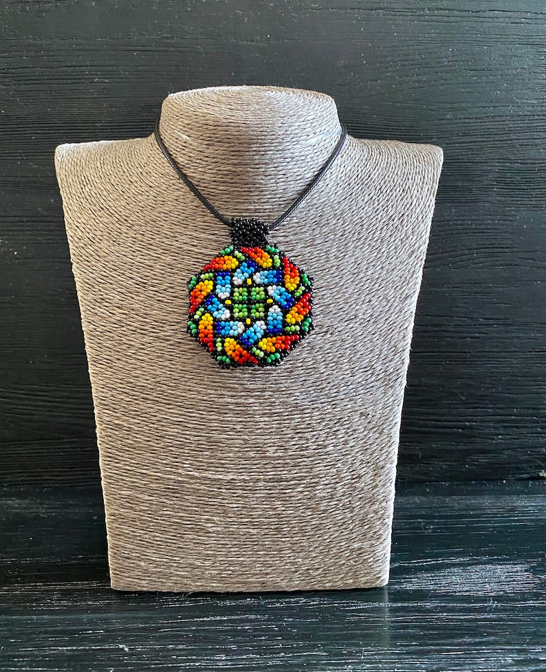 Authentic Evil Eye Protection Amulet Beadwork Art Pendant Etsy