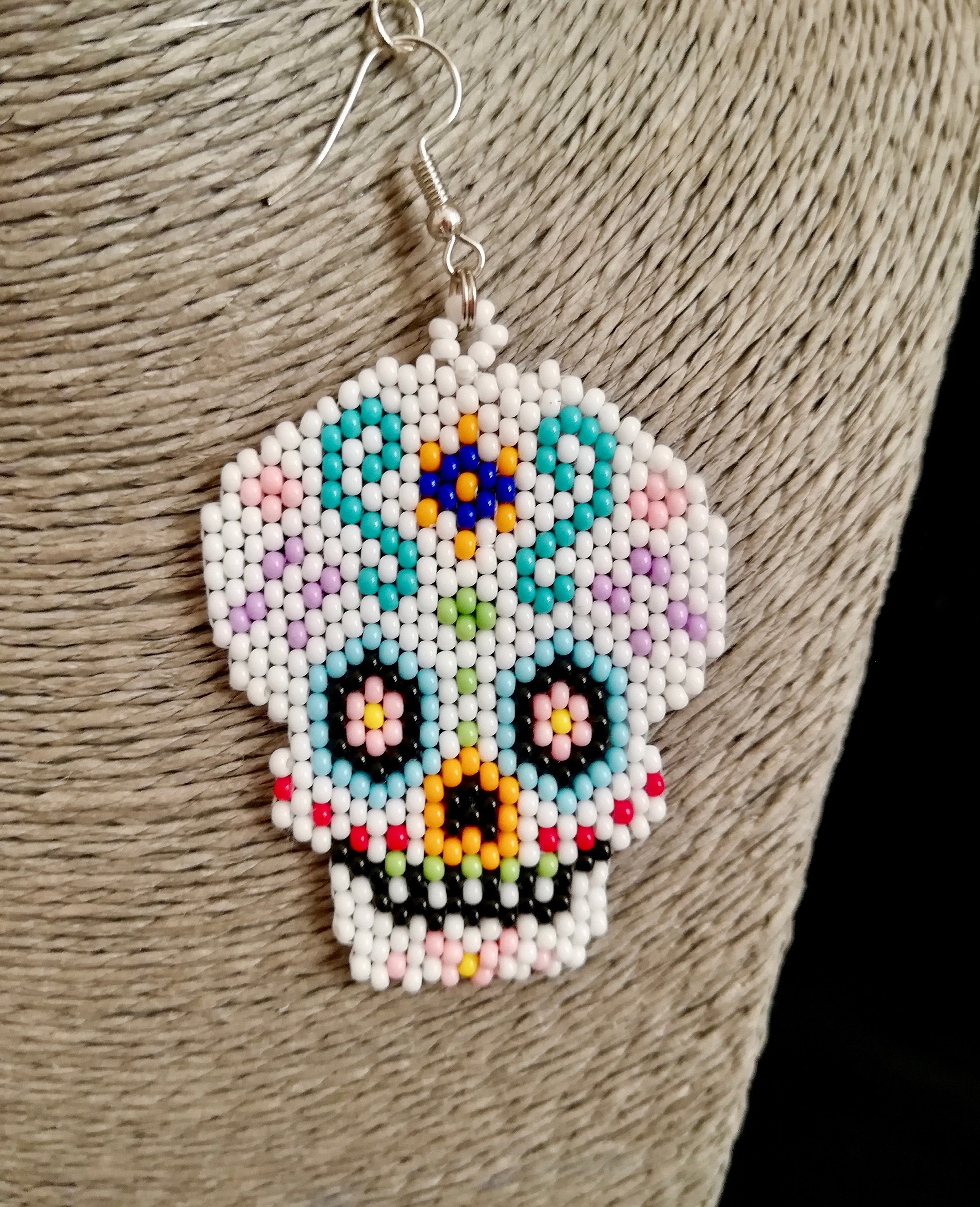 Sugar skull helloween earrings fesival style jewelry Skeleton | Etsy