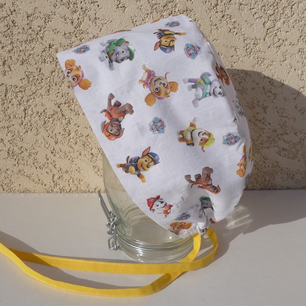 Calot chirurgical, chapeau de bloc en tissu coton motif avec des personnages de dessins animés