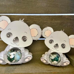 10 Boites à dragées baptême originale KOALA boule plexi
