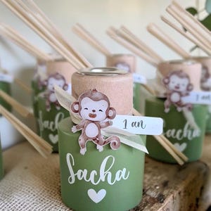 6x Diffuseur de parfum personnalisé - Thème animaux de la jungle et animaux de la forêt - Souvenirs baptême - communion - anniversaire