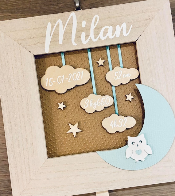 Cadre naissance Garcon personnalisable idee cadeau naissance bapteme 1er anniversaire Etsy Italia