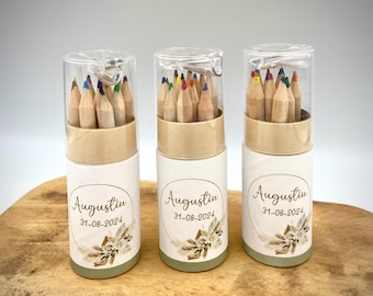 5 Tubes of pencils - country theme - baptism - wedding - communion