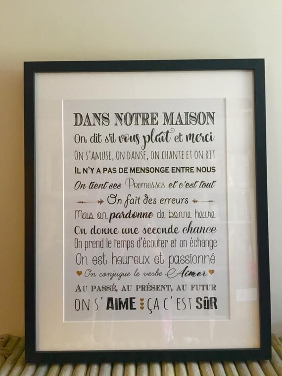 Cadre Cadeau Amie Famille Cadre Citation Dans Notre Etsy France