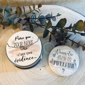 Boite surprise  + bracelet + BADGE DEMANDE Marraine - ANNONCE grossesse grand-mère