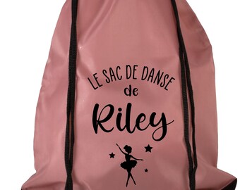 Sac personnalisé de DANSE - sport - loisirs pour enfant - couleur, illustration, prénom et texte au choix