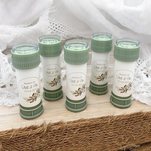 5 tubes de bulles à savon + étiquette personnalisée - CHAMPETRE - baptême - mariage - communion