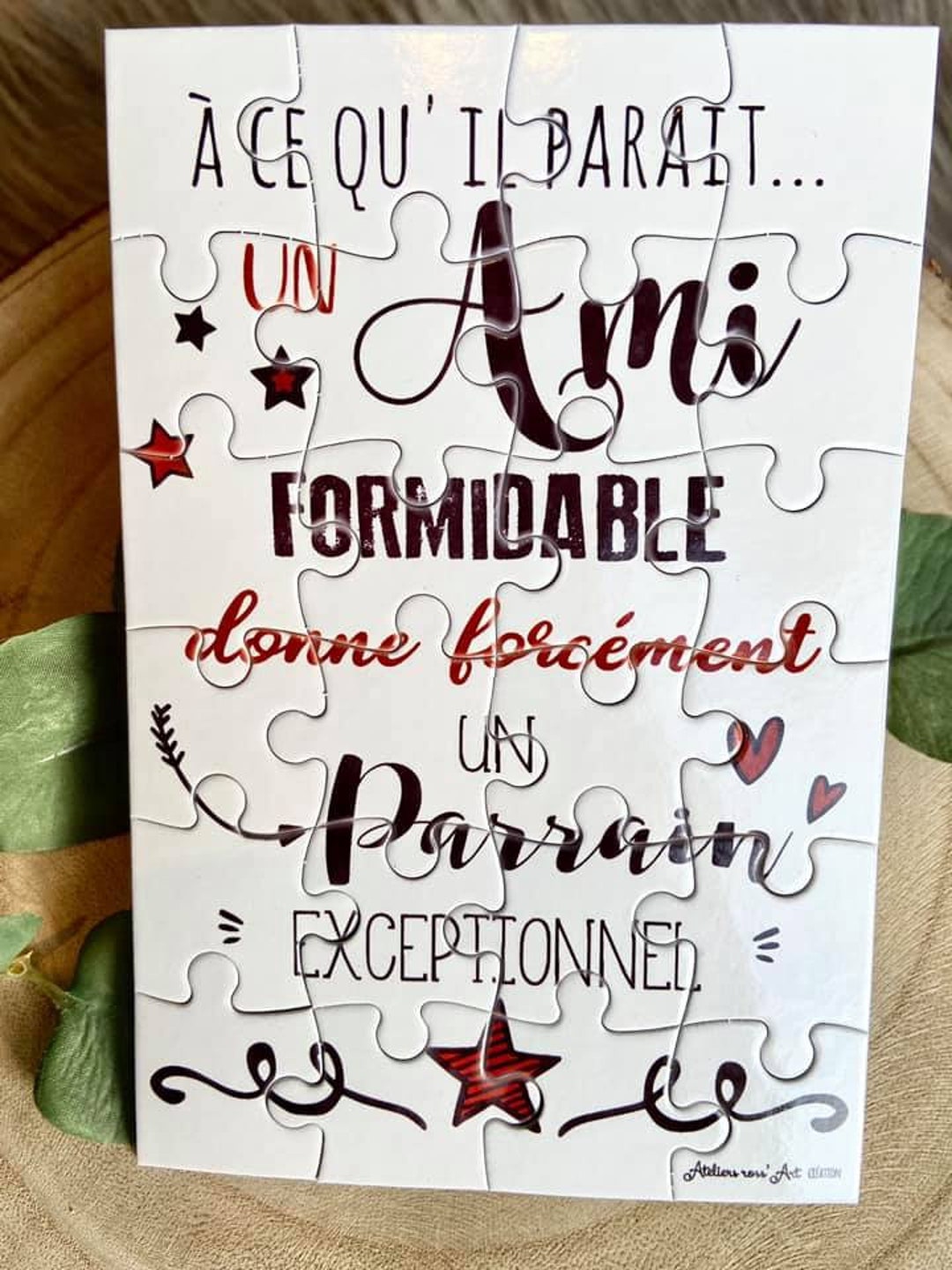 Puzzle 24pcs Demande parrain marraine originale pour les Amis et Amies ...