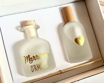 Coffret blanc parfum d'ambiance - merci - fin d'année scolaire - Marraine - Mamie - Maman - Tata - Tatie - Nounou - Collègue