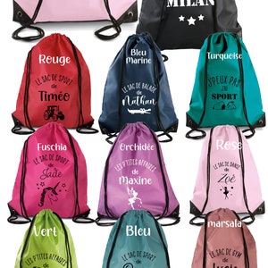 Personalized SWIMMING POOL bag sport leisure for children color, illustration, first name and text of your choice image 1