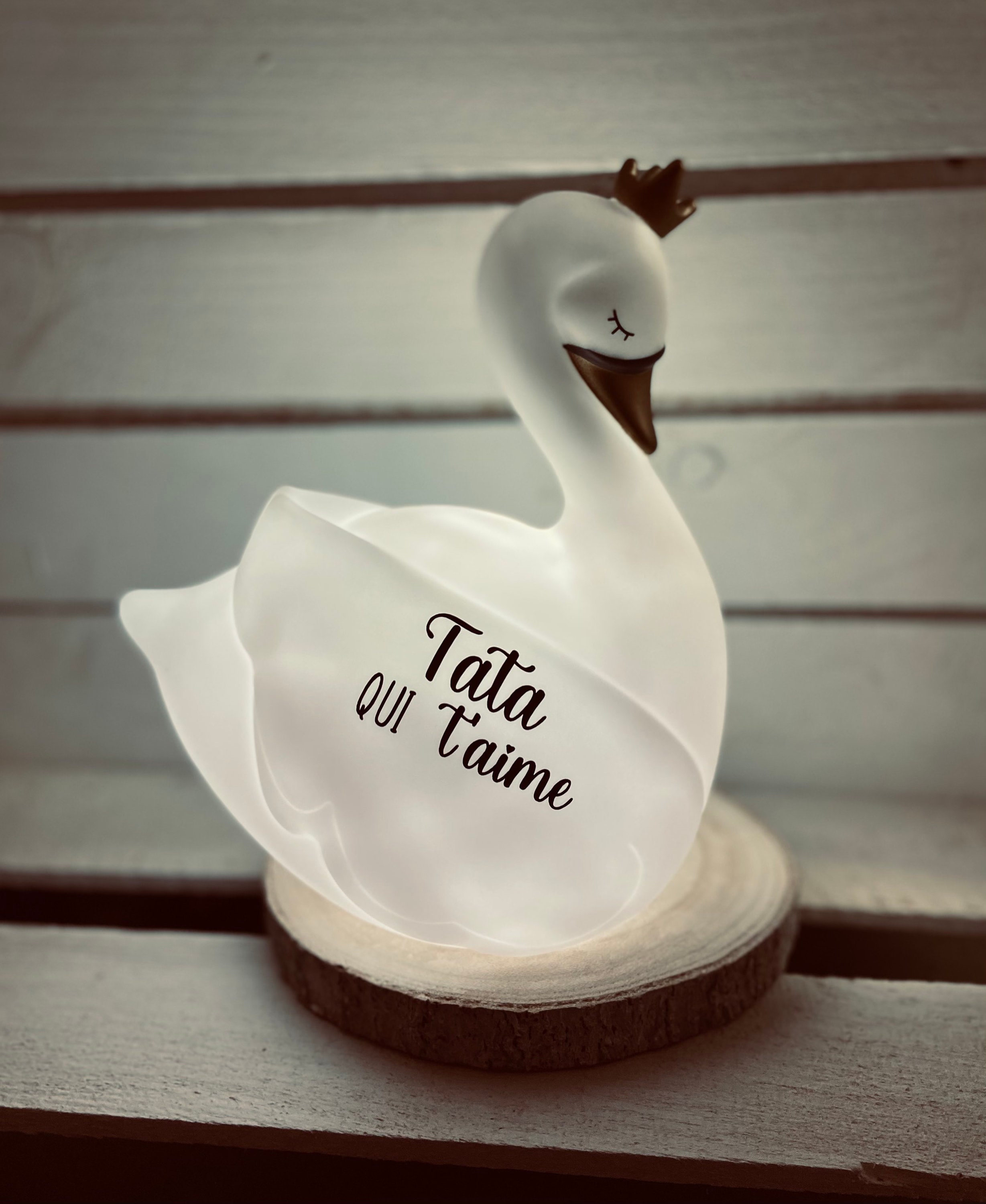 Cygne à Personnaliser - Tirelire ou Veilleuse Décoration Lampe Led