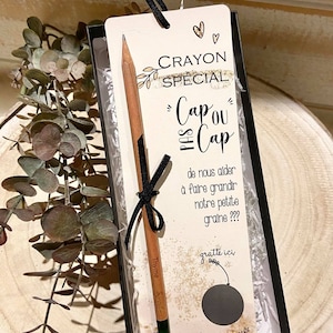 CARTE à gratter avec crayon - ANNONCE grossesse - DEMANDE Marraine - Parrain