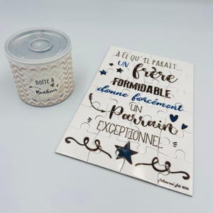 Puzzle 24pcs - Demande parrain - marraine originale pour les Frères et Sœurs - annonce grossesse