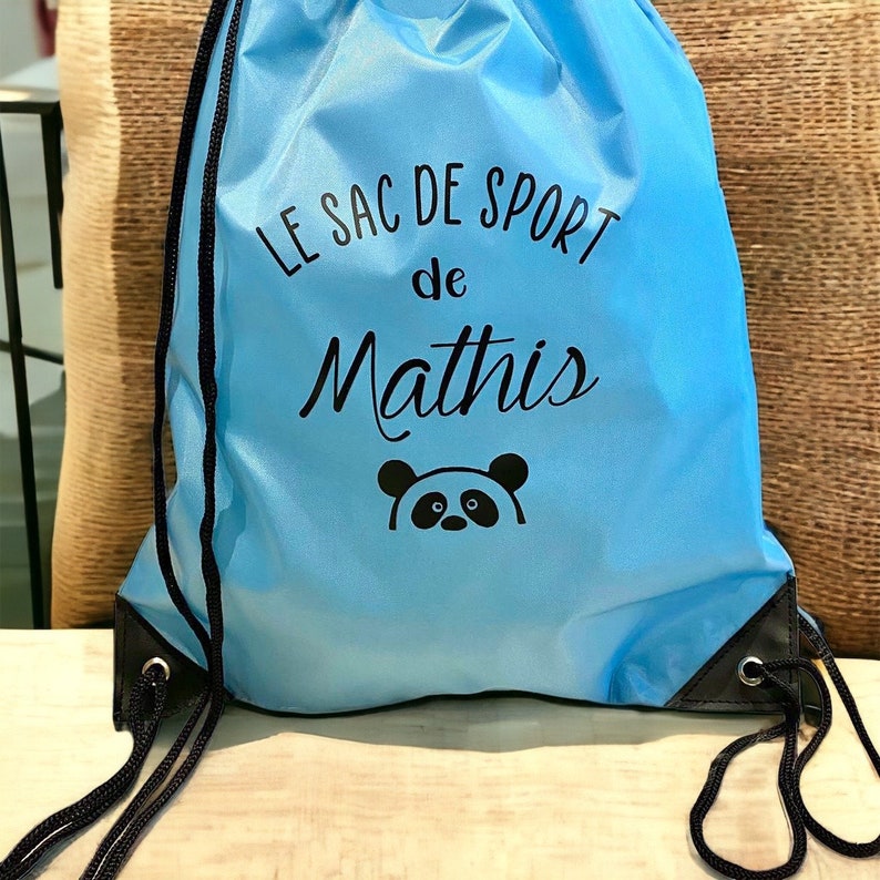 Sac personnalisé de PISCINE sport loisirs pour enfant couleur, illustration, prénom et texte au choix image 2