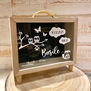 Tirelire en bois fond couleur personnalisable idée cadeau naissance, baptême, 1er anniversaire,... image 8