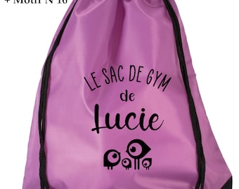 Sac personnalisé de GYM - sport - loisirs pour enfant - couleur, illustration, prénom et texte au choix