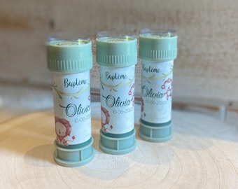 5 tubes of soap bubbles + personalized label - JUNGLE ANIMALS