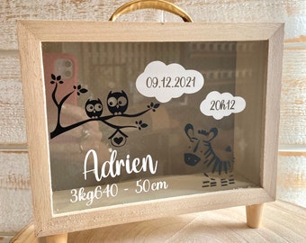 Tirelire en bois fond couleur - personnalisable - idée cadeau naissance, baptême, 1er anniversaire,...