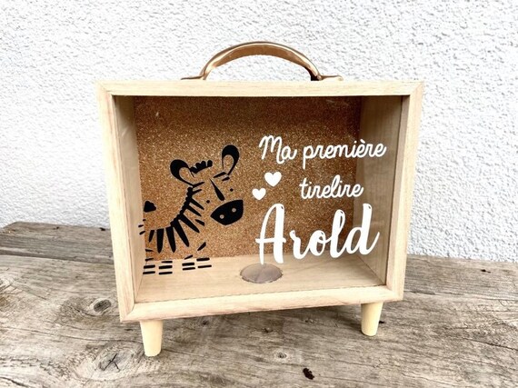 Tirelire En Bois Personnalisable Idee Cadeau Naissance Etsy