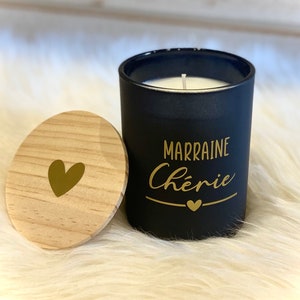 Personalized and scented BLACK and GOLD candle - Godmother - Grandma - Mom - Auntie - Nanny - ATSEM - Colleague - Mistress
