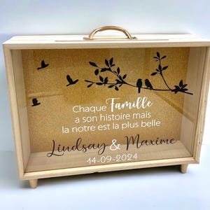 Urne personnalisée pour enveloppes et carte Mariage - Anniversaire - Baptême - Communion - Retraite Thème voyage