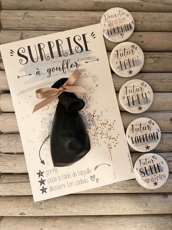 Carte Ballon Annonce Grossesse Badge Surprise Etsy