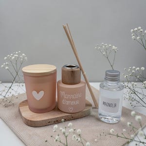 Cadeauset: Kleine ronde diffuser + geurkaars voor: einde van het jaar - Kerstmis - BEDANK de oppas, juf, onderwijsassistent, peetmoeder, oma