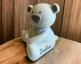 Bear piggy bank - teddy bear First name to personalize