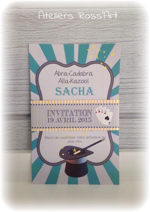 10 Invitation Communion Bapteme Anniversaire Theme Magie Jeu Etsy Belgie